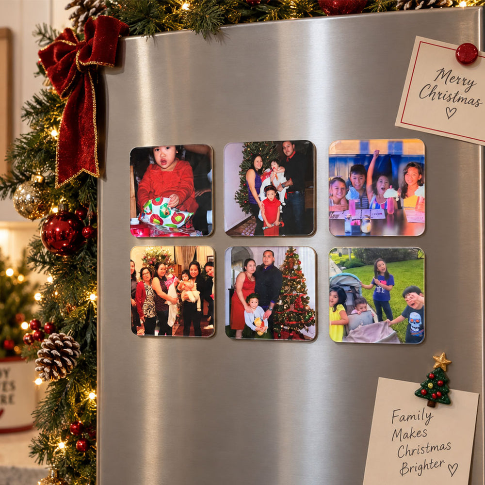 Clear acrylic photo magnet gallery
